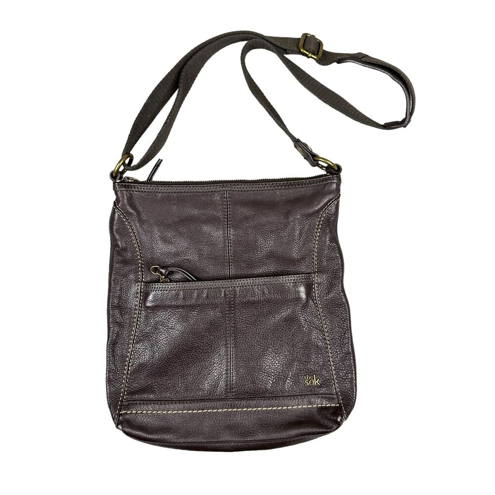 The‎ Sak Brown Genuine Leather Iris Crossbody Satchel Bag